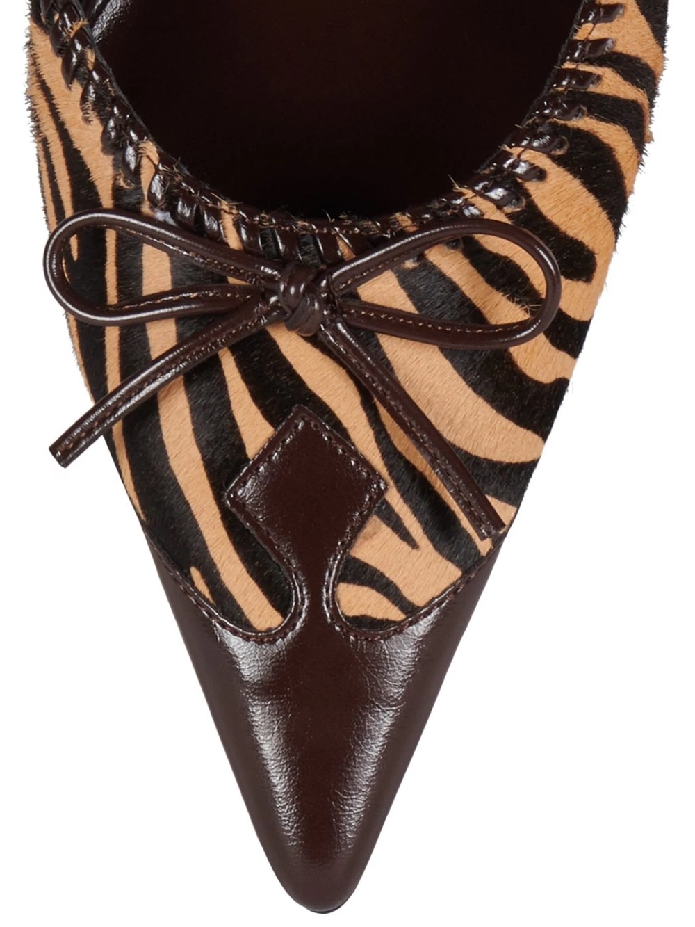 Jeffrey Campbell Clara B-F Tan Brown Zebra-Print Pointed Mule Heel $195 Nib - Picture 4 of 13